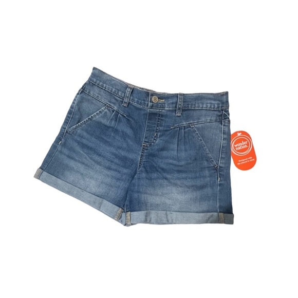 Wonder Nation Shorts Girls Size XXL 18 Denim Pleated Blue Pockets School Beachy - Picture 3 of 11